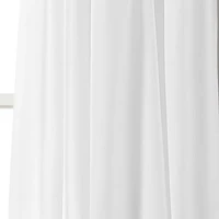 White Linda Ruffle Curtain Panel Set, 84 in.