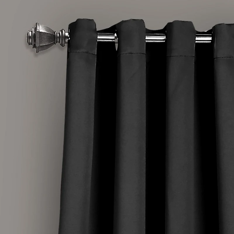Black Blackout Curtain Panel Set, 84 in.