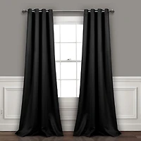 Black Blackout Curtain Panel Set, 84 in.
