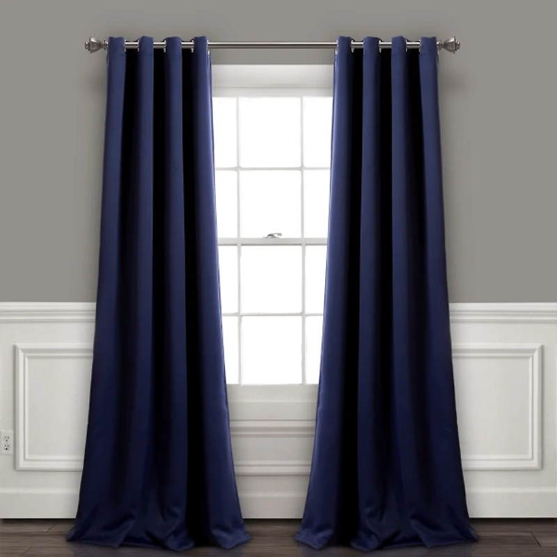 Navy Blackout Curtain Panel Set, 95 in.