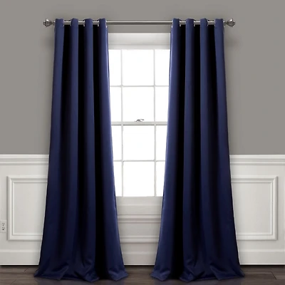 Navy Blackout Curtain Panel Set, 95 in.