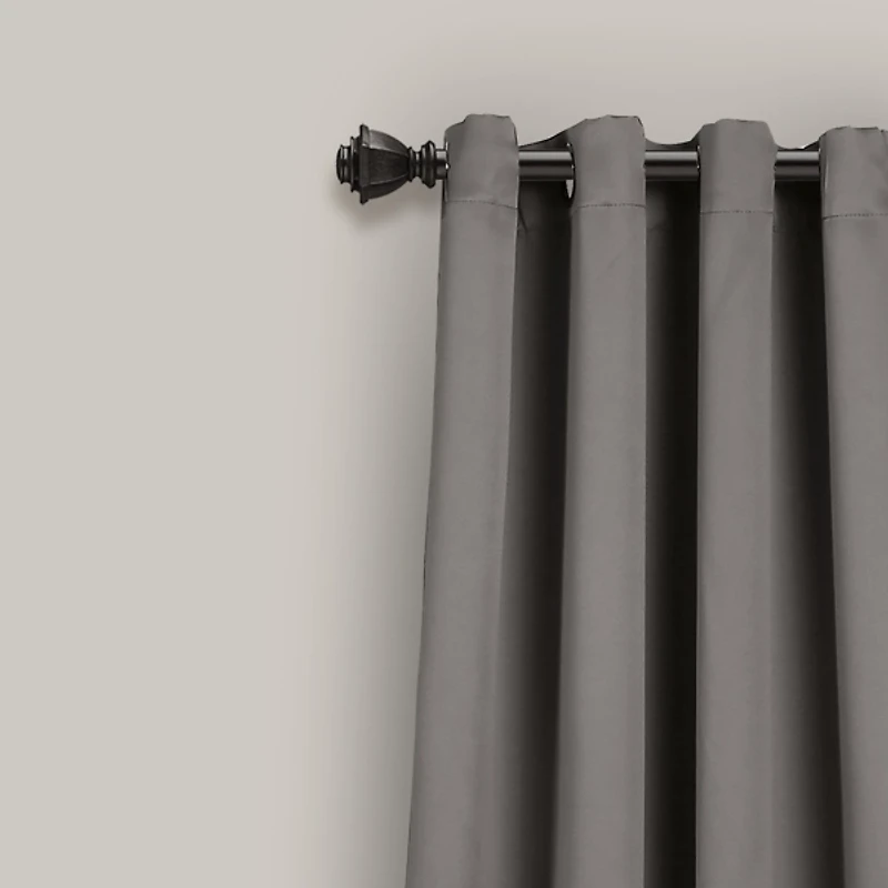 Dark Gray Blackout Curtain Panel Set