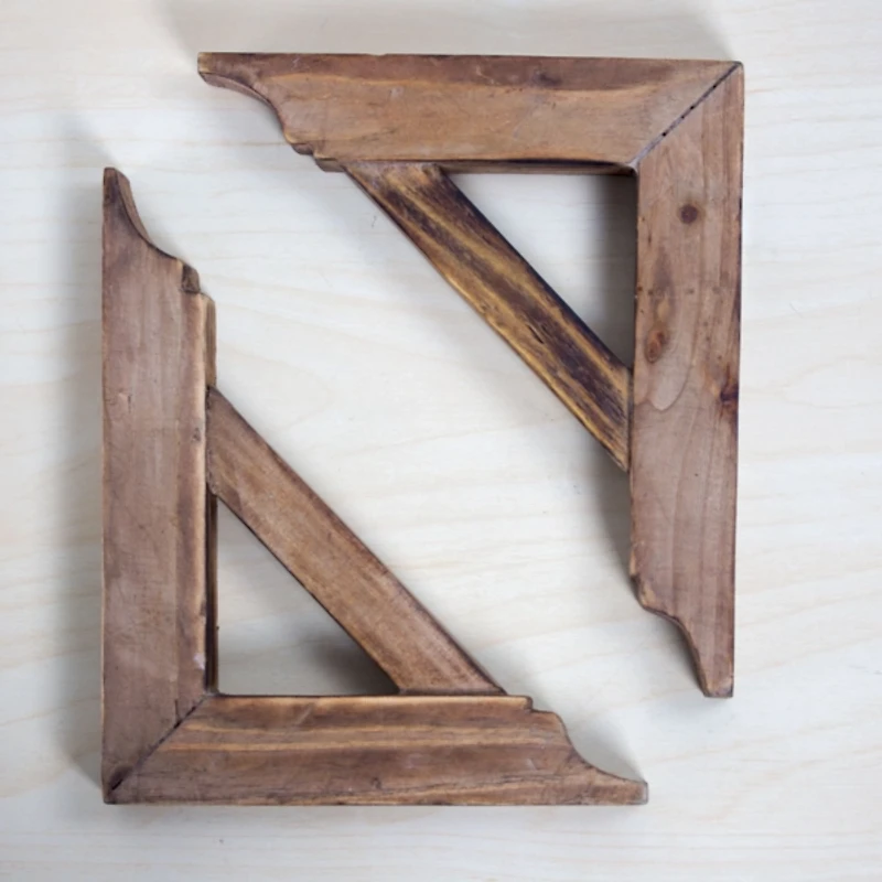 Brown Corbel Shelf Brackets, Set of 2