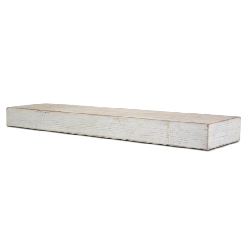 Whitewashed Wood Floating Shelf
