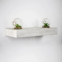 Whitewashed Wood Floating Shelf, 24 in.