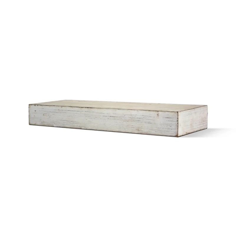 Whitewashed Wood Floating Shelf, 24 in.