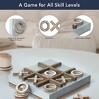 Tic Tac Toe Wood and Metal Magnetic Memo Board