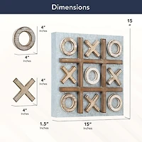 Tic Tac Toe Wood and Metal Magnetic Memo Board