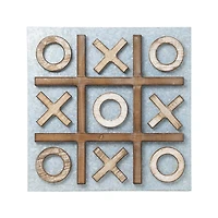 Tic Tac Toe Wood and Metal Magnetic Memo Board