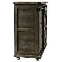 Rustic Gray Fir Wood Rolling Barn Door Cabinet