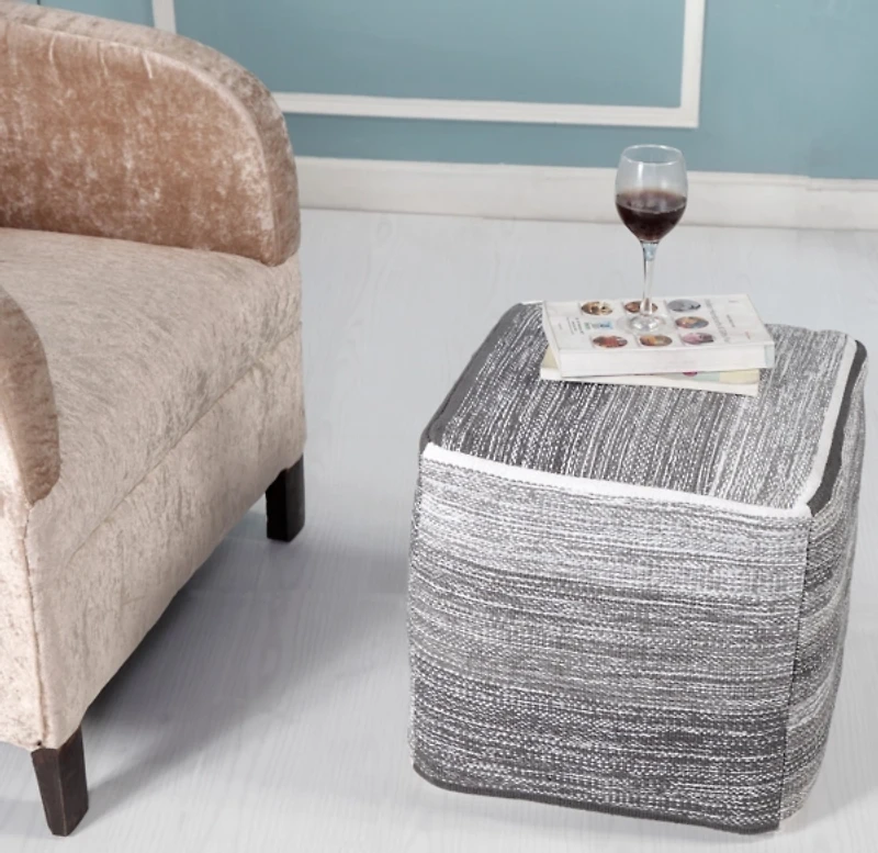 Distressed Pinson Cube Pouf