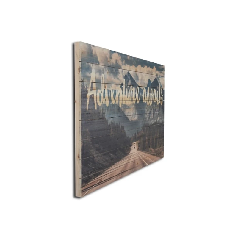Adventure Awaits Wood Art Print