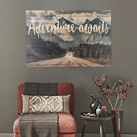 Adventure Awaits Wood Art Print