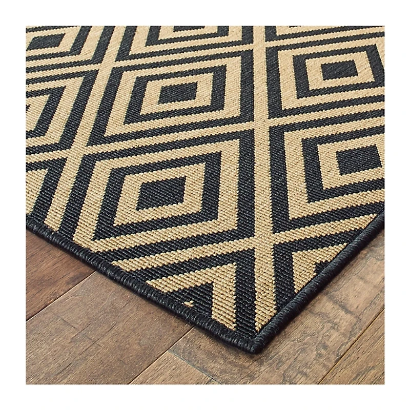 Black Haydn Outdoor Area Rug, 5x7