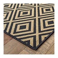 Black Haydn Outdoor Area Rug, 5x7