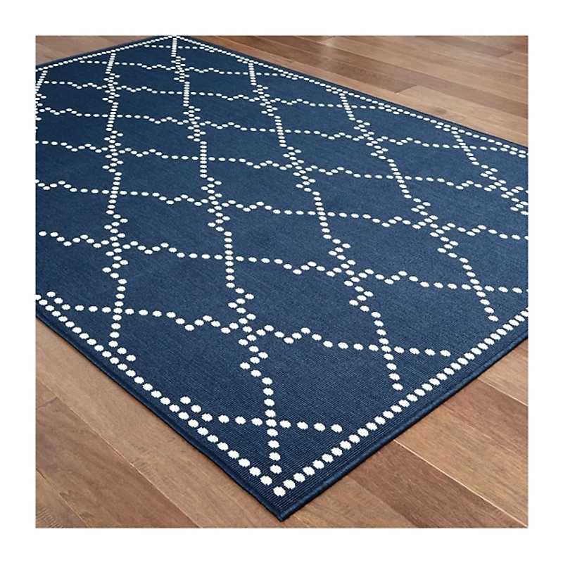 Navy Caden Outdoor Area Rug, 6x9