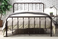 Metal Slat Bronze Queen Platform Bed