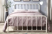 Metal Slat White Full Platform Bed