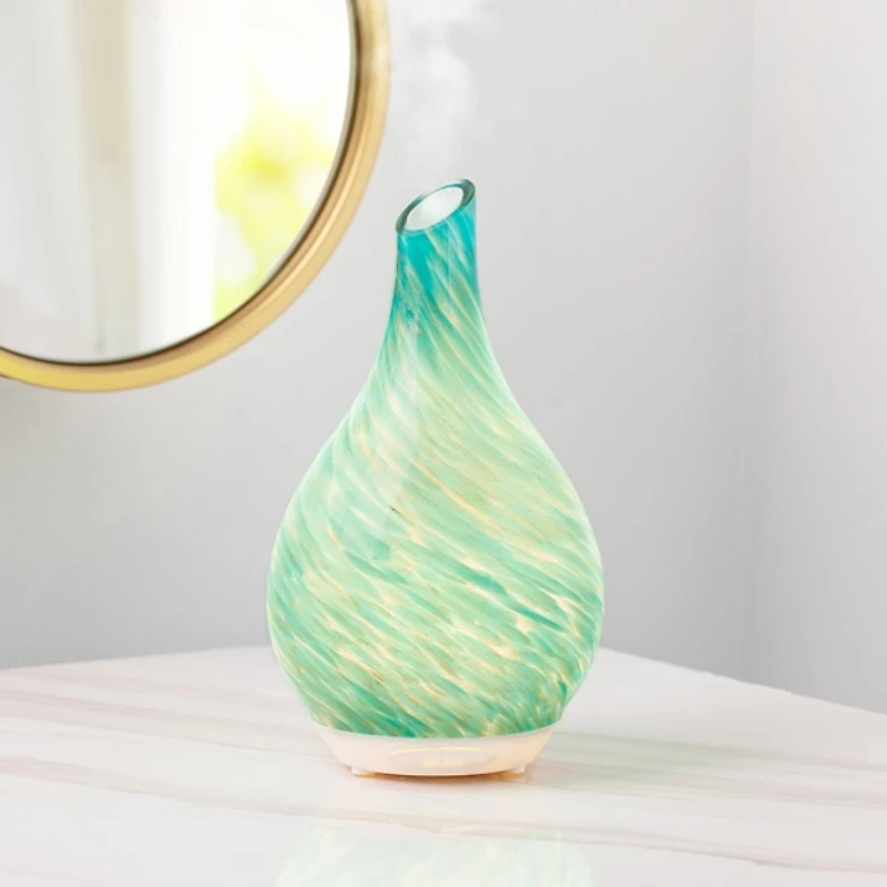 Turquoise Hand-Blown Glass Diffuser