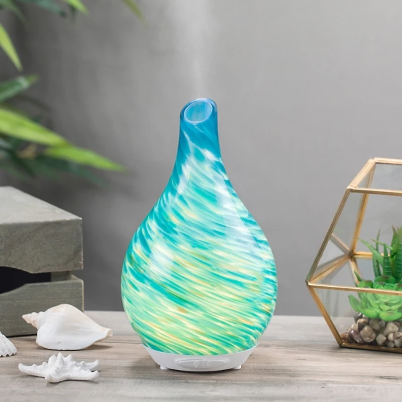 Turquoise Hand-Blown Glass Diffuser