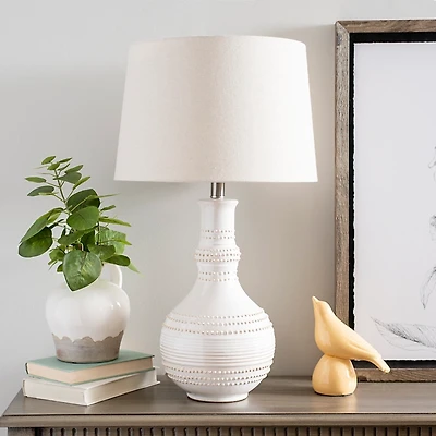 White Glaze Serenia Ceramic Table Lamp