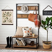 Industrial Metal and Barnwood Hall Tree