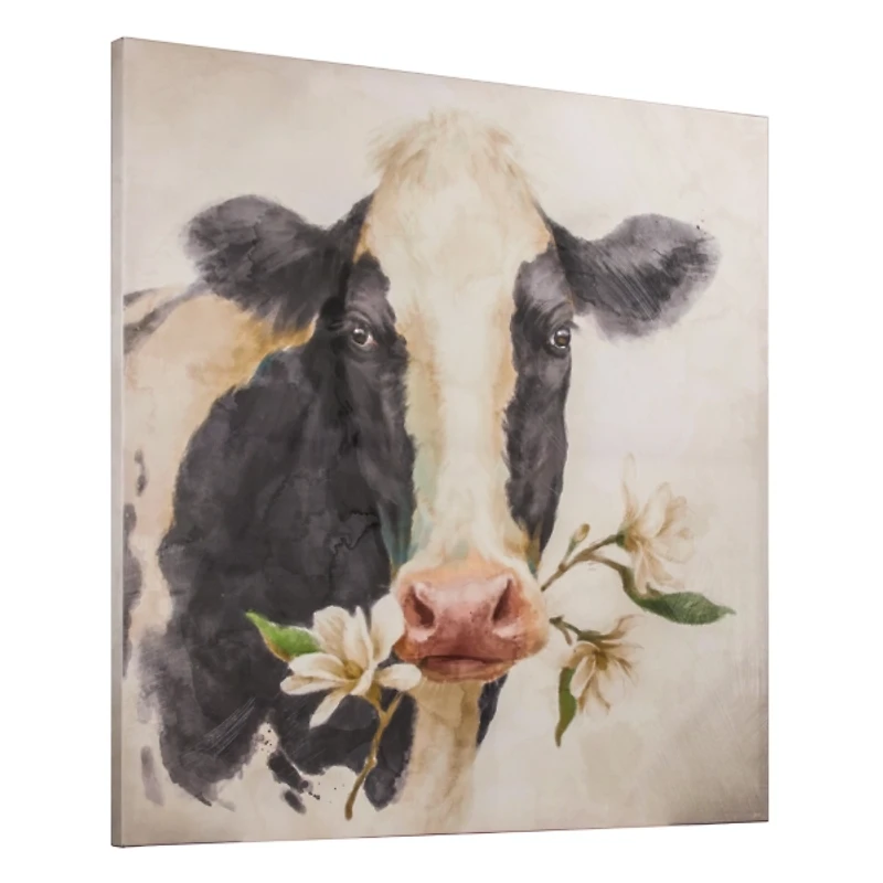 Magnolia Cow Canvas Art Print