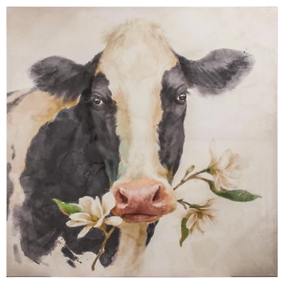 Magnolia Cow Canvas Art Print