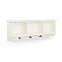 White Brenna Storage Shelf with Hooks