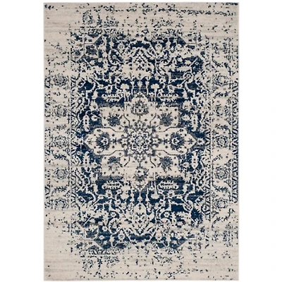Navy and Cream Madison Distressed Area Rug