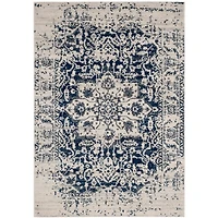 Navy and Cream Madison Distressed Area Rug