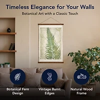 Green Fern Leaf Scroll Tapestry