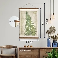 Green Fern Leaf Scroll Tapestry