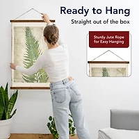 Green Fern Leaf Scroll Tapestry