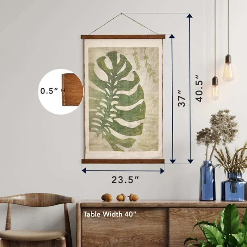 Green Taro Scroll Tapestry