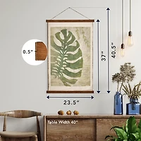 Green Taro Scroll Tapestry