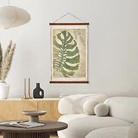Green Taro Scroll Tapestry