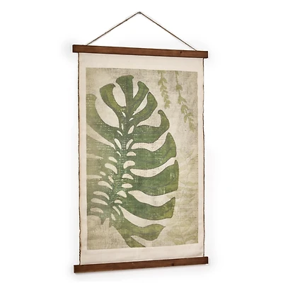 Green Taro Scroll Tapestry