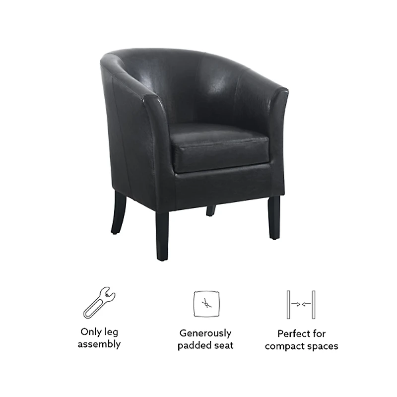 Jack Barrel Back Black Club Chair