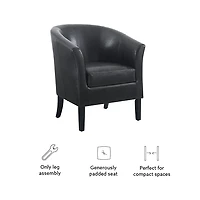Jack Barrel Back Black Club Chair