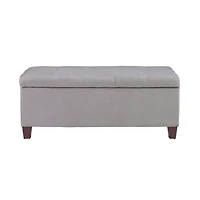 Amelia Tufted Gray Shoe Storage Ottoman Bench