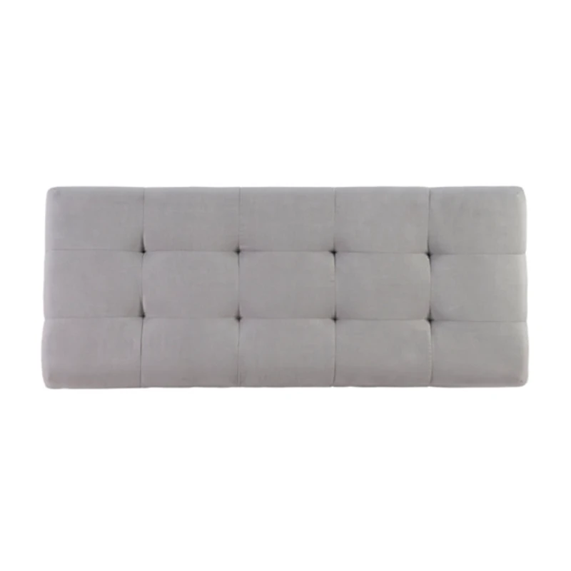 Amelia Tufted Gray Shoe Storage Ottoman Bench