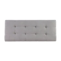 Amelia Tufted Gray Shoe Storage Ottoman Bench