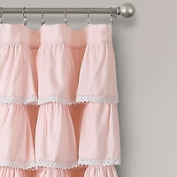 Blush Full Ruffle and Lace Curtain Panel, 84 in.