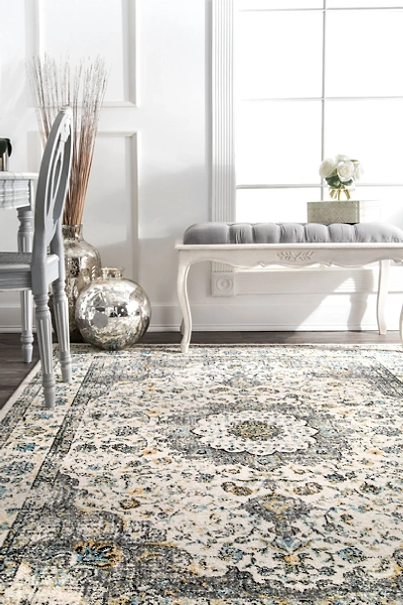 Gray Verona Medallion Area Rug, 5x7