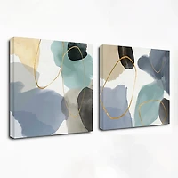 Pebbled Harmony Giclee Canvas Art Print, Set of 2