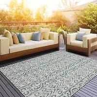 Azure Terrace Sun Shower Outdoor Area Rug, 5x8