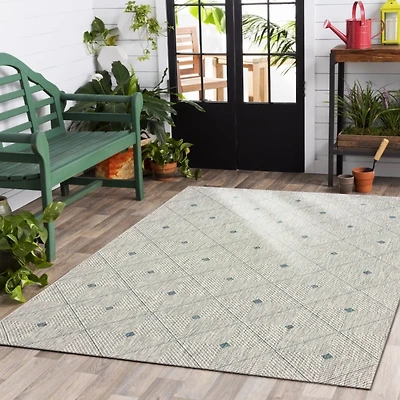 Solitaire Sun Shower Outdoor Area Rug, 5x8