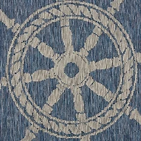 Captiva Nautical Helm Outdoor Area Rug, 7x9
