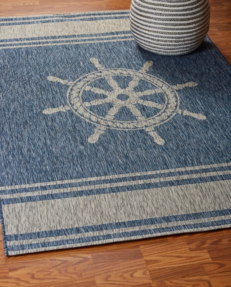Captiva Nautical Helm Outdoor Area Rug, 7x9